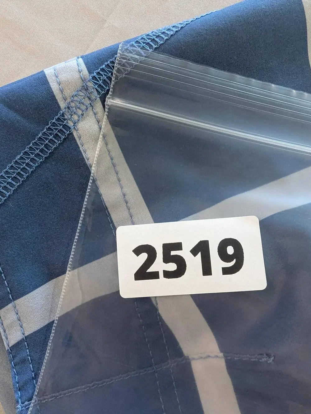 TRU CAL Shorts Mens 34 Blue Plaid Board Swim Trunks Drawstring Stretch Pocket